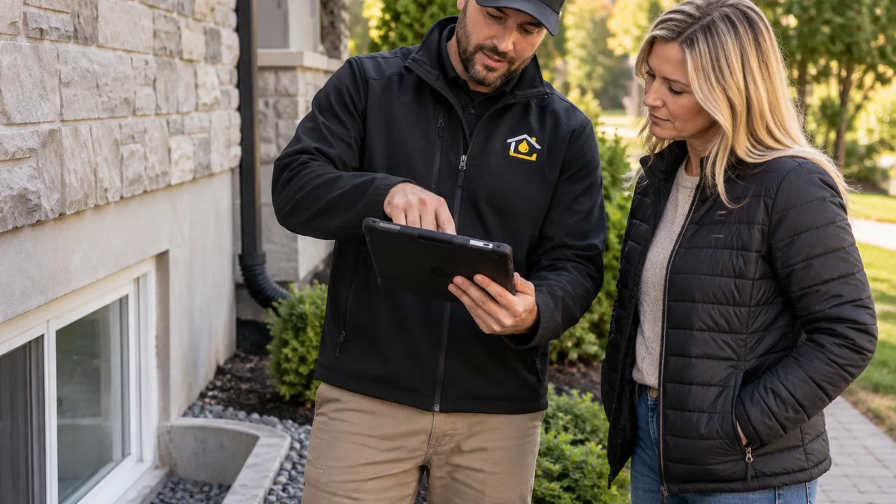 Ground Guard reviewing a property with a homeowner during an evaluation