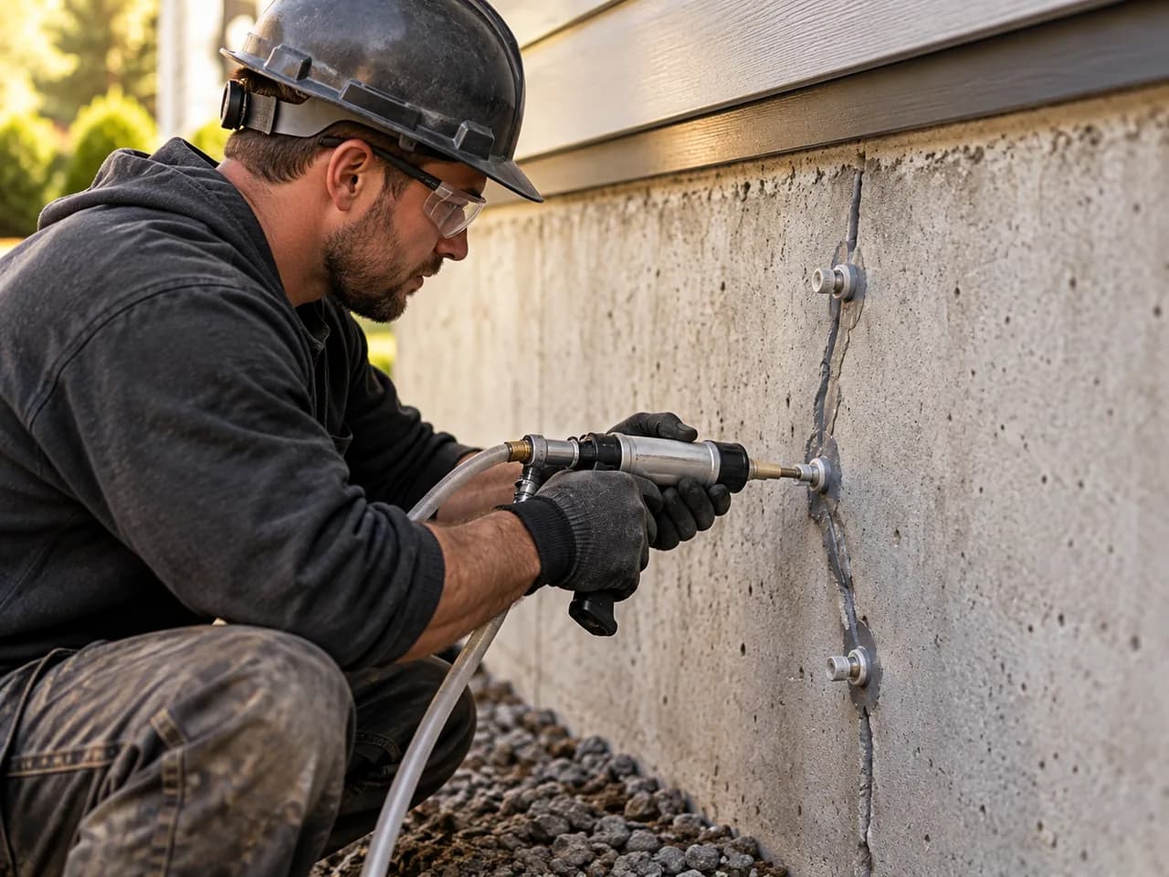Foundation Crack Sealing service example