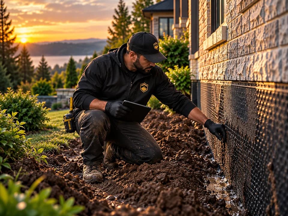 Evaluate the problem during a Ground Guard waterproofing project